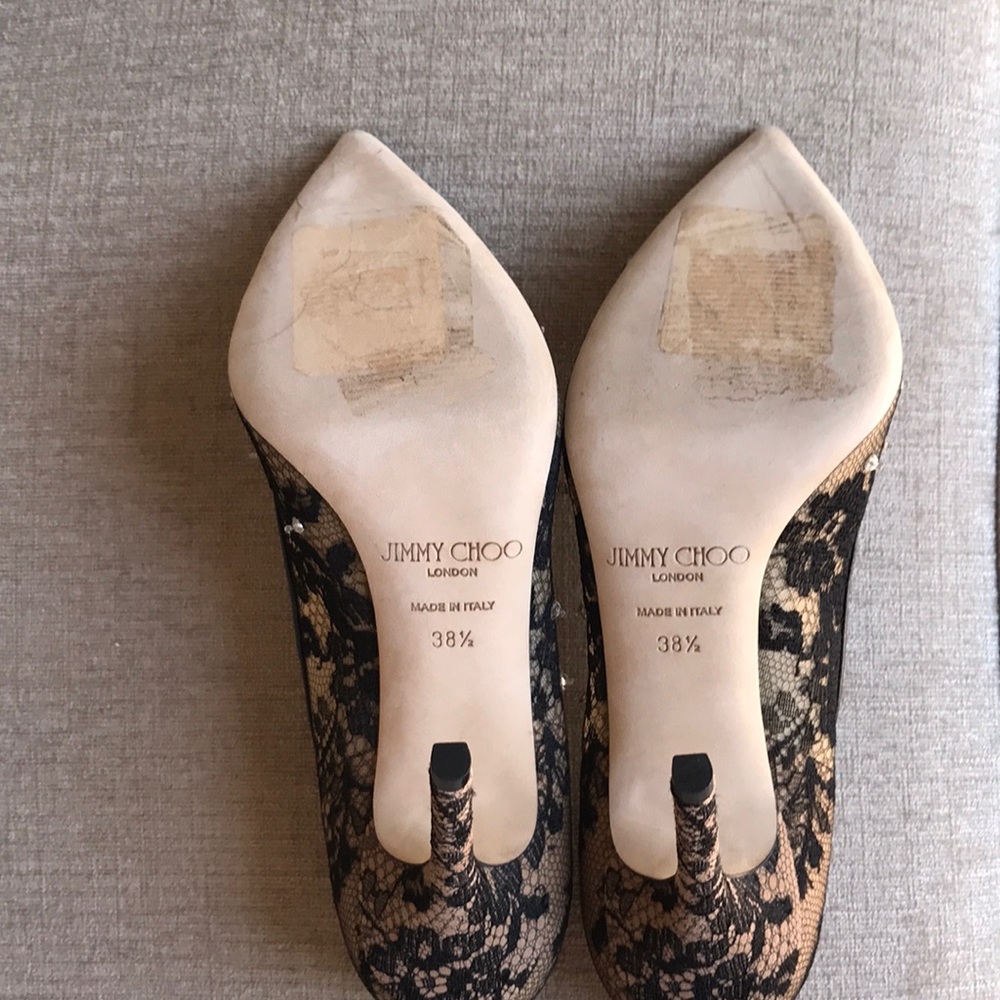 Jimmy Choo Black Lace Lyzo 100 Crystal Pumps - Picture 7 of 10